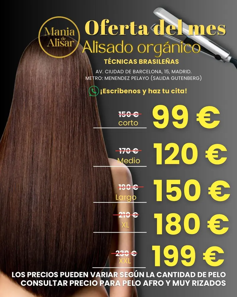 Oferta del mes alisado brasileño en Madrid